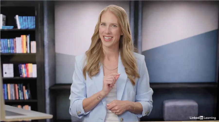 Morgan teaching in her LinkedIn Learning course